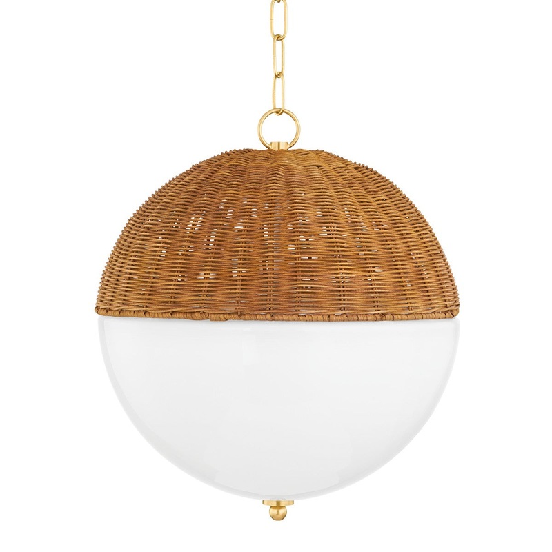 Mitzi H603701L-AGB Summer One Light Pendant, Aged Brass