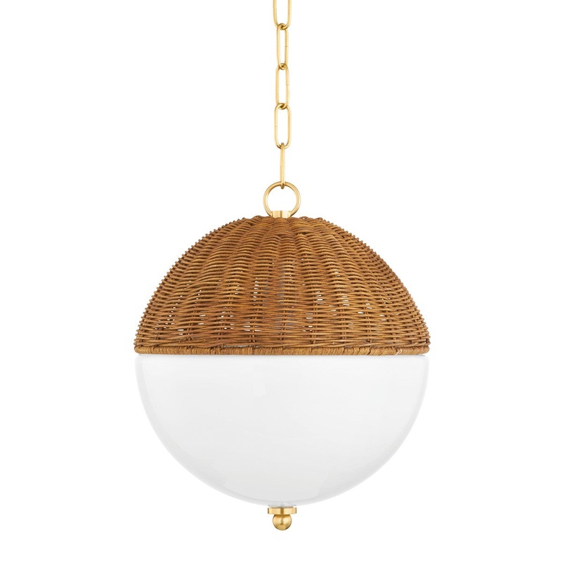 Mitzi H603701S-AGB Summer One Light Pendant, Aged Brass