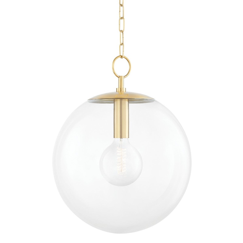 Mitzi H609701L-AGB Juliana One Light Pendant, Aged Brass