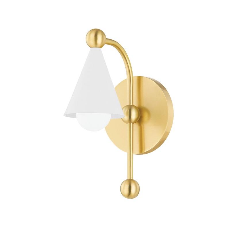 Mitzi H681101-AGB/SWH Hikari One Light Wall Sconce, Aged Brass/Soft White