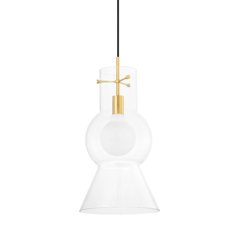 Mitzi H702701L-AGB Mirabel One Light Pendant, Aged Brass