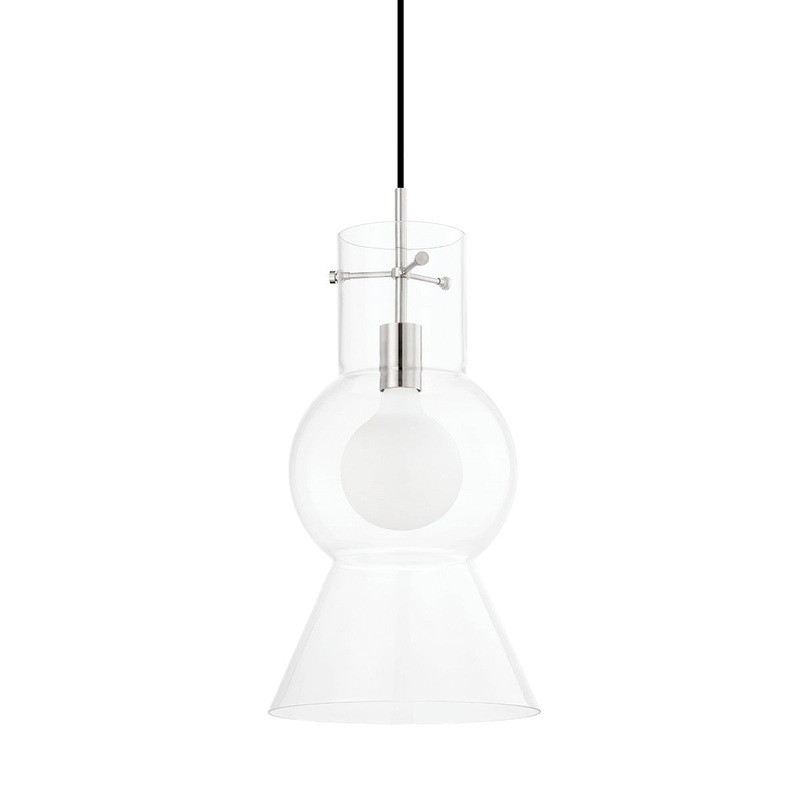 Mitzi H702701L-PN Mirabel One Light Pendant, Polished Nickel