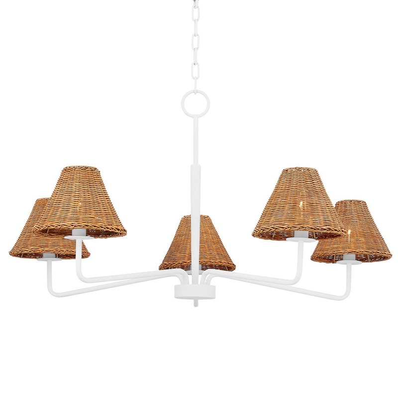 Mitzi H704805-TWH Issa Six Light Chandelier, Textured White