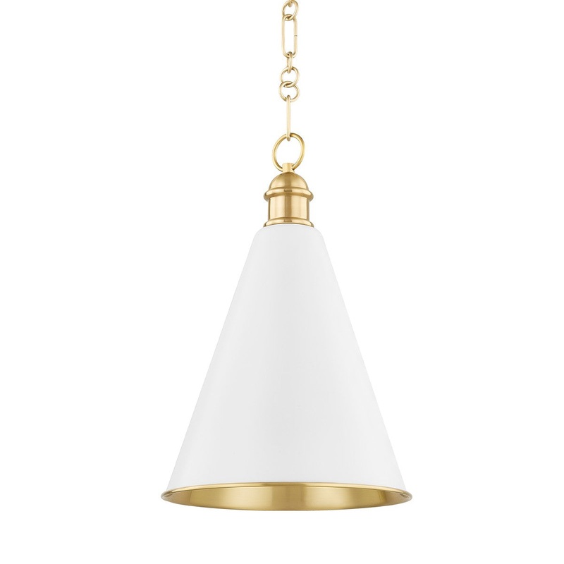 Mitzi H761701A-AGB/SWH Fenimore One Light Pendant, Aged Brass