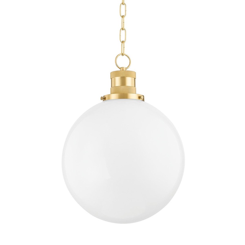 Mitzi H770701L-AGB Beverly One Light Pendant, Aged Brass