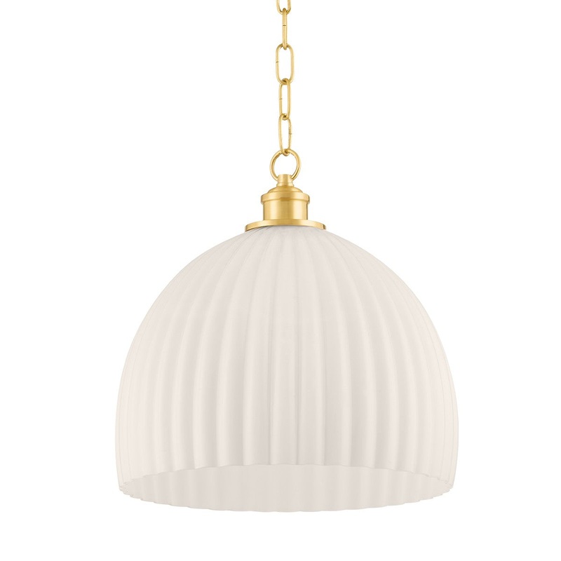 Mitzi H771701L-AGB Hillary One Light Pendant, Aged Brass