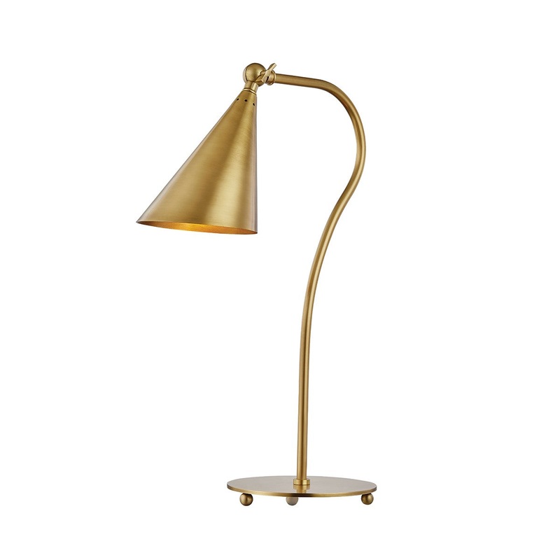 Mitzi HL285201-AGB Lupe One Light Table Lamp, Aged Brass