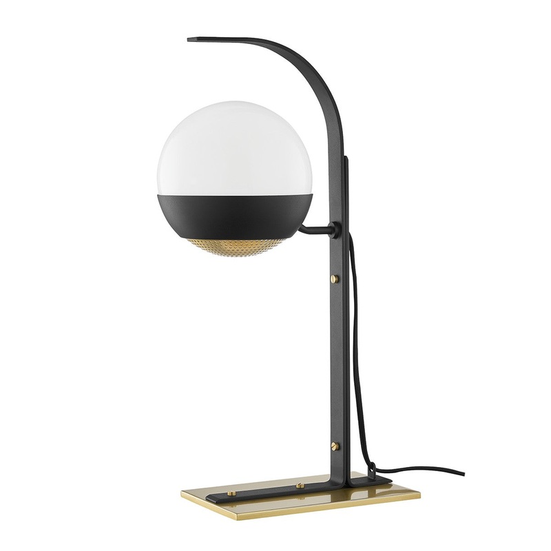 Mitzi HL409201-AGB/BK Aly One Light Table Lamp, Aged Brass/Black