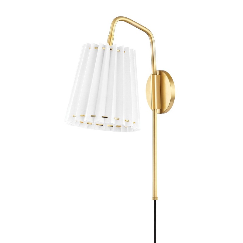 Mitzi HL476101-AGB Demi One Light Wall Sconce, Aged Brass