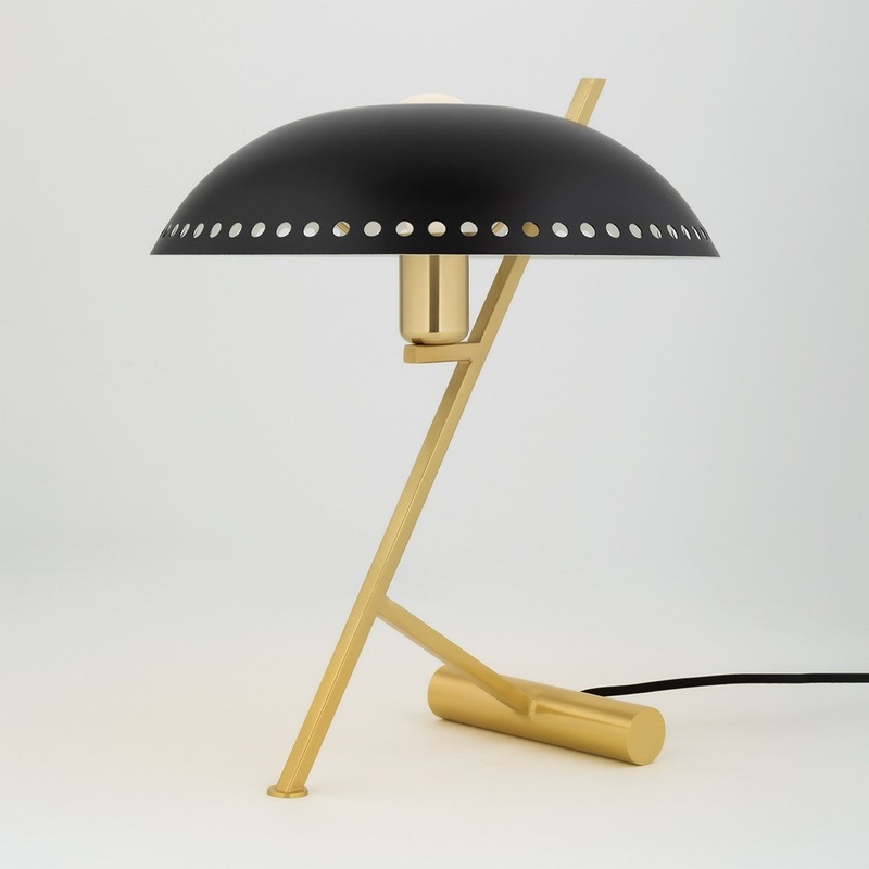 Mitzi HL536201-AGB/BK Landis One Light Table Lamp, Aged Brass/Black