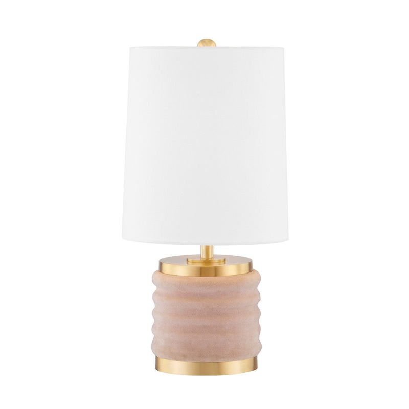 Mitzi HL561201-AGB/BLSH Bethany One Light Table Lamp, Aged Brass/Blush Combo