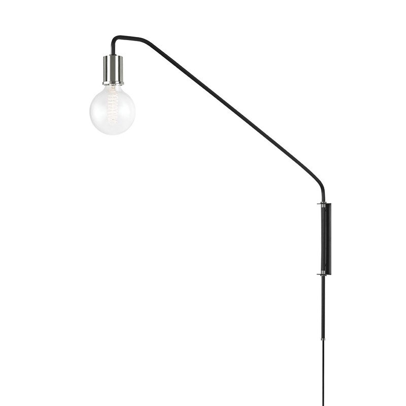 Mitzi HL566201-PN/SBK Becca One Light Wall Sconce, Polished Nickel/Soft Black
