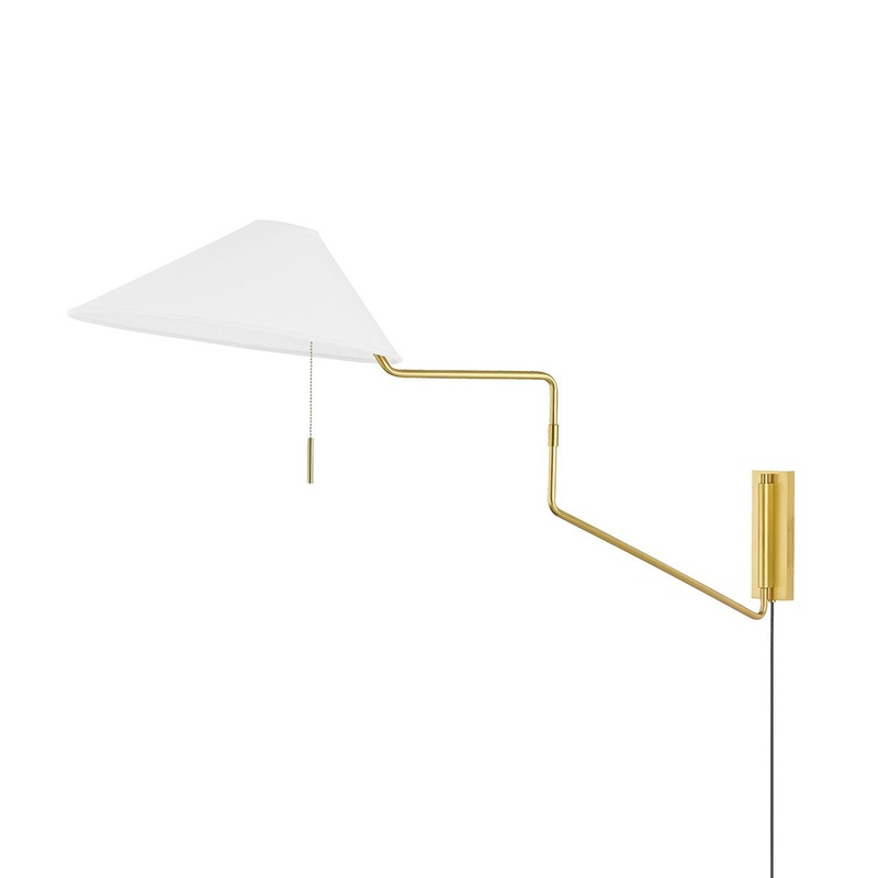 Mitzi HL647201-AGB Aisa One Light Wall Sconce, Aged Brass
