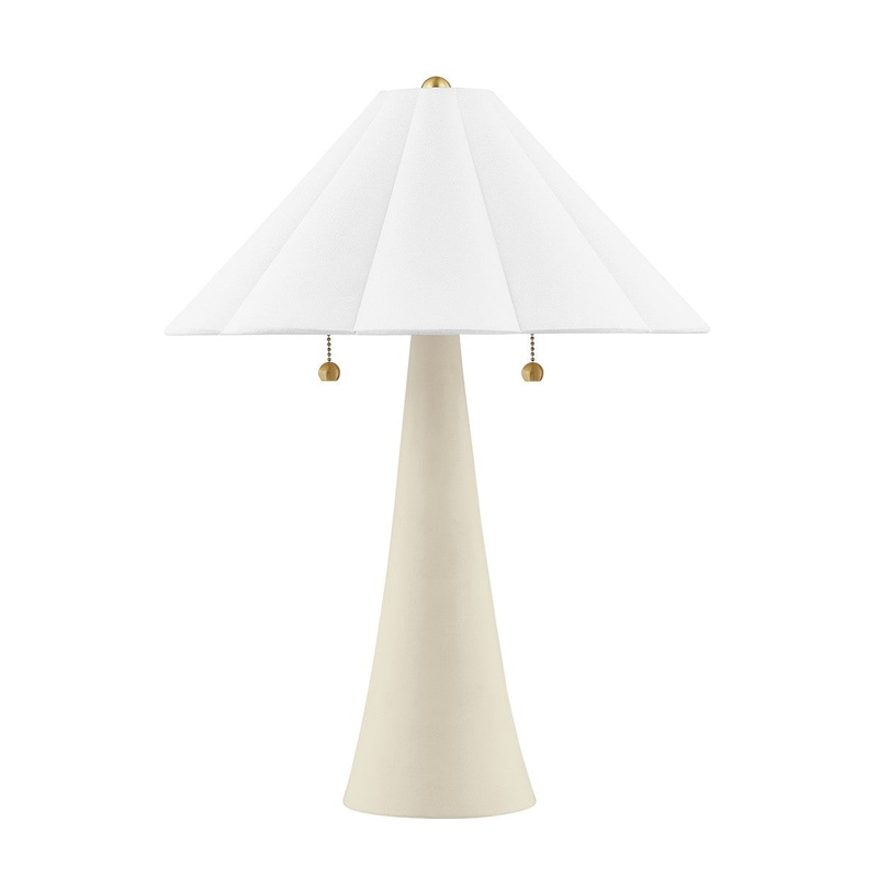 Mitzi HL676202-AGB/CAI Alana Two Light Table Lamp, Aged Brass/Ceramic Antique Ivory