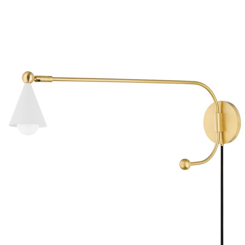 Mitzi HL681201-AGB/SWH Hikari One Light Wall Sconce, Aged Brass/Soft White