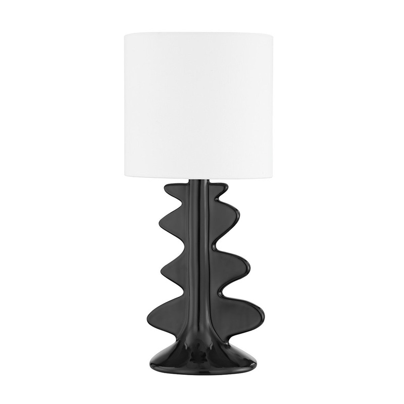 Mitzi HL684201-AGB/CGB Liwa One Light Table Lamp, Aged Brass/Ceramic Gloss Black
