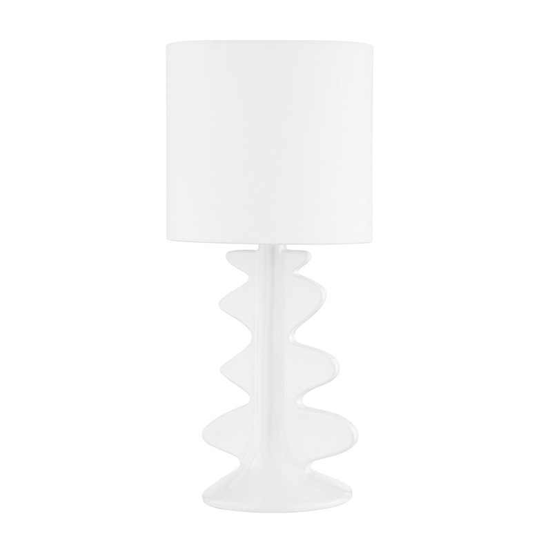 Mitzi HL684201-AGB/CGW Liwa One Light Table Lamp, Aged Brass/Ceramic Gloss White