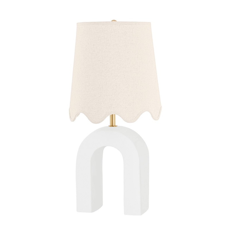 Mitzi HL685201-AGB/CMW Roshani One Light Table Lamp, Aged Brass/Ceramic Raw Matte White