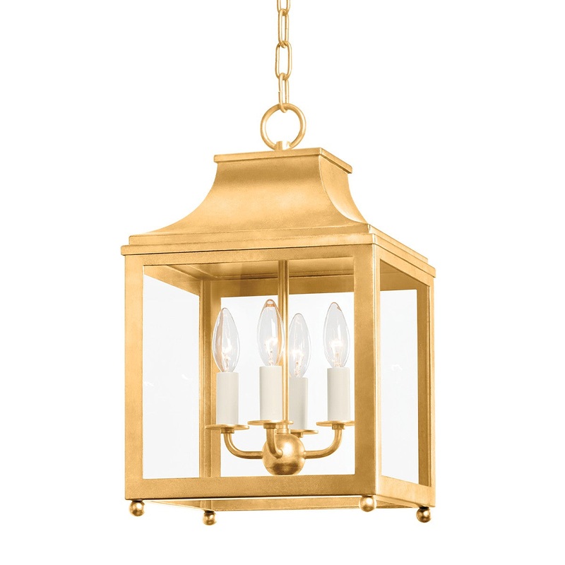 Mitzi H259704S-VGL Leigh Four Light Pendant, Vintage Gold Leaf