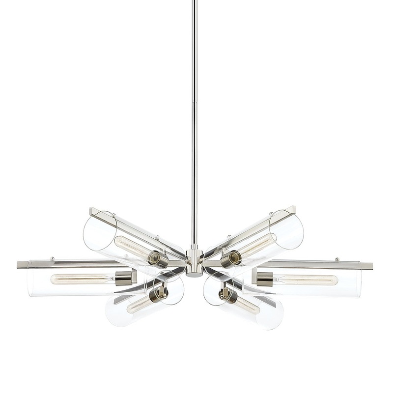 Mitzi H326806-PN Ariel Six Light Chandelier, Polished Nickel