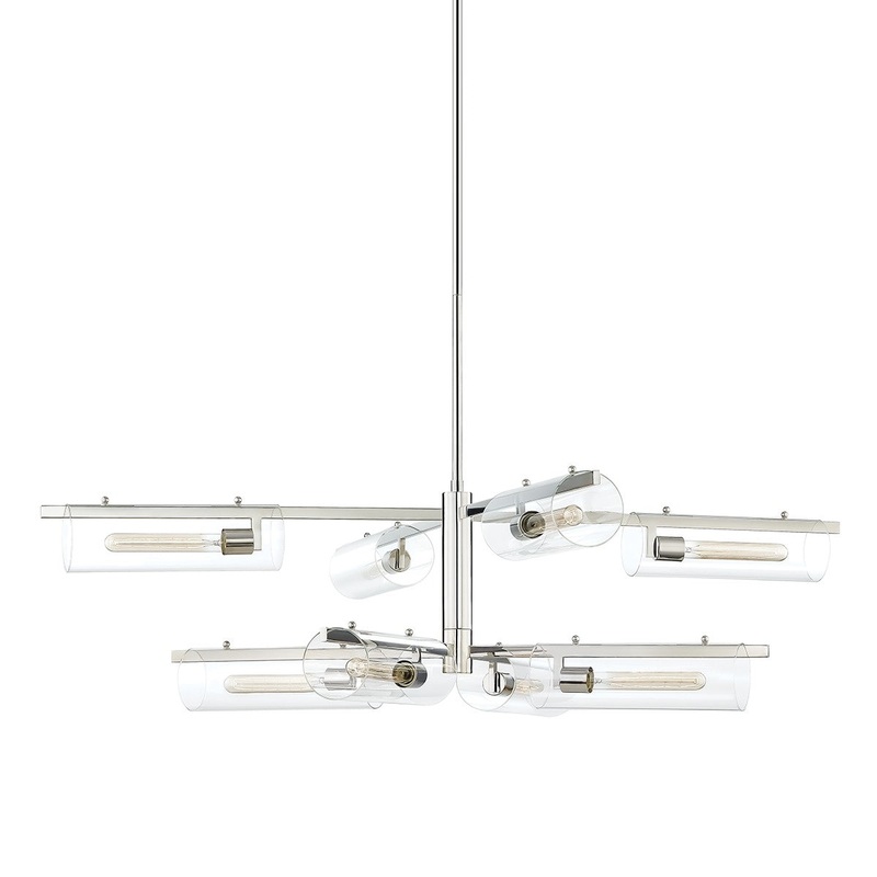 Mitzi H326808-PN Ariel Eight Light Chandelier, Polished Nickel