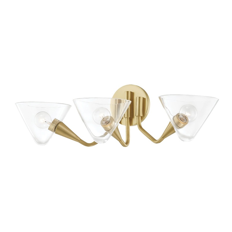 Mitzi H327103-AGB Isabella Three Light Wall Sconce, Aged Brass