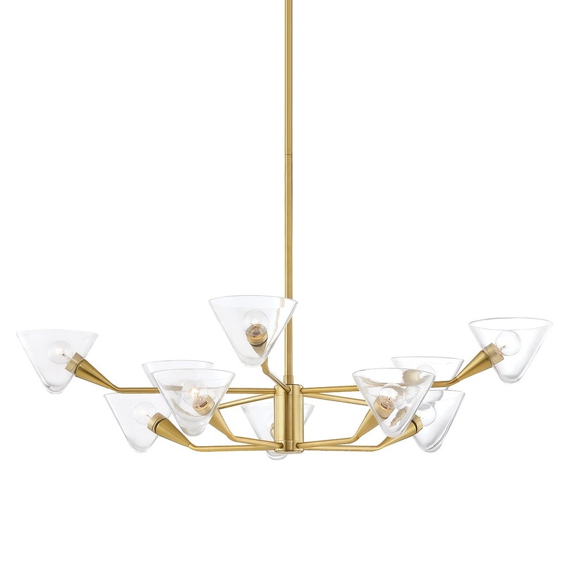Mitzi H327810-AGB Isabella Ten Light Chandelier, Aged Brass