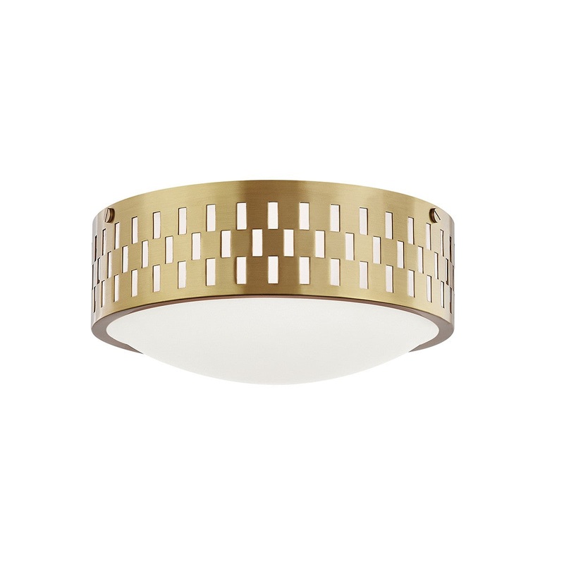 Mitzi H329502S-AGB Phoebe Two Light Flush Mount, Aged Brass