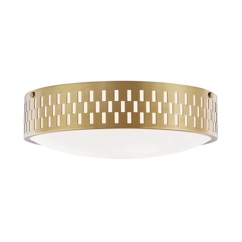 Mitzi H329503L-AGB Phoebe Three Light Flush Mount, Aged Brass