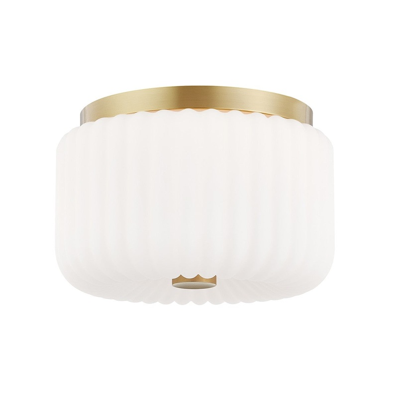 Mitzi H340502-AGB Lydia Two Light Flush Mount, Aged Brass