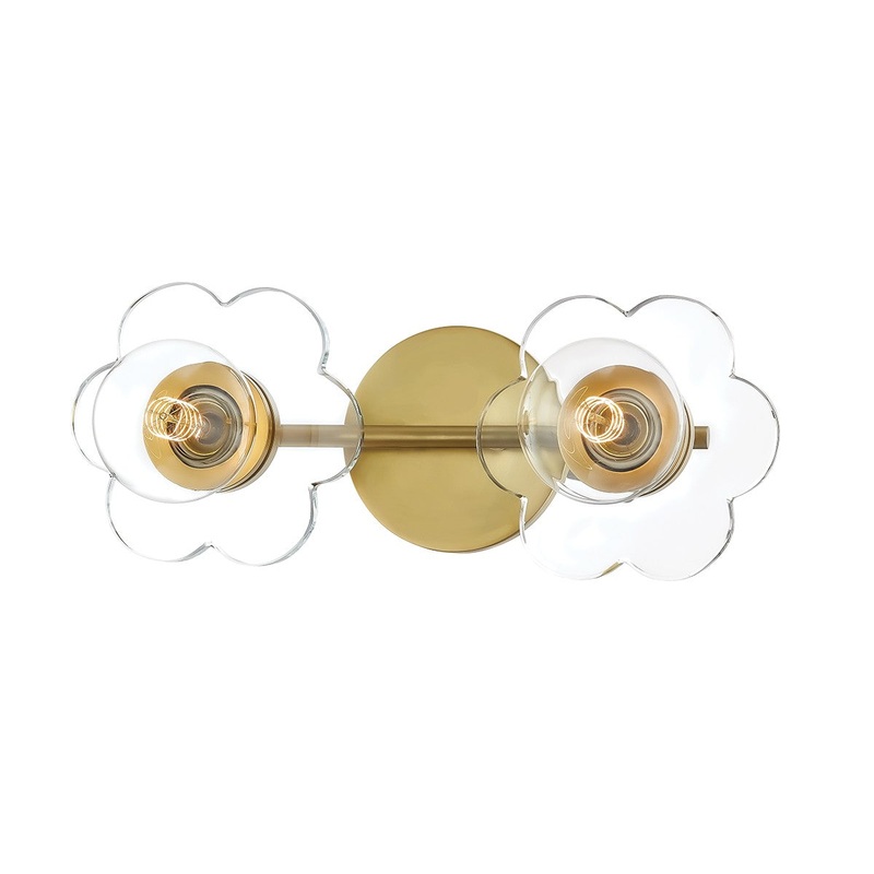 Mitzi H357302-AGB Alexa Two Light Bath, Aged Brass