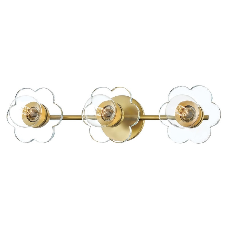 Mitzi H357303-AGB Alexa Three Light Bath, Aged Brass