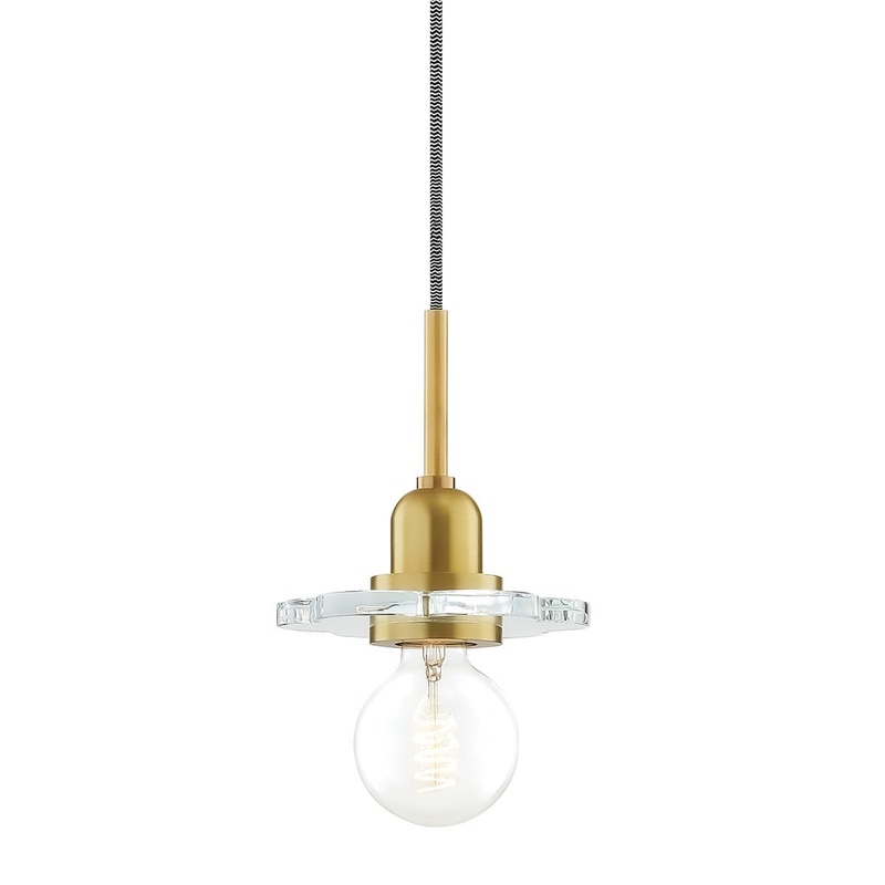 Mitzi H357701-AGB Alexa One Light Pendant, Aged Brass