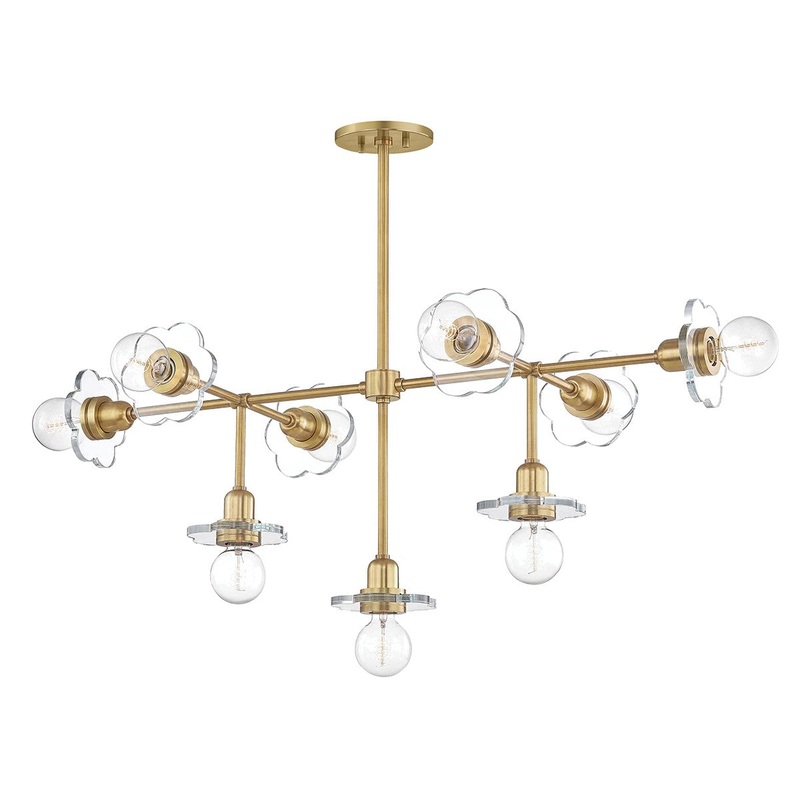 Mitzi H357809-AGB Alexa Nine Light Chandelier, Aged Brass