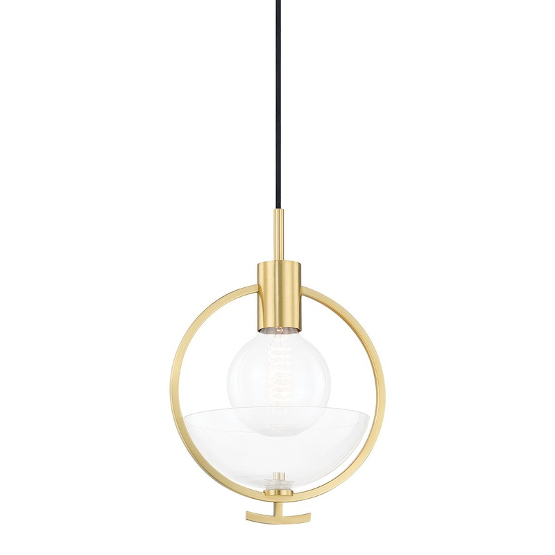 Mitzi H387701-AGB Ringo One Light Pendant, Aged Brass