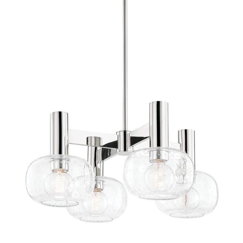 Mitzi H403804-PN Harlow Four Light Chandelier, Polished Nickel