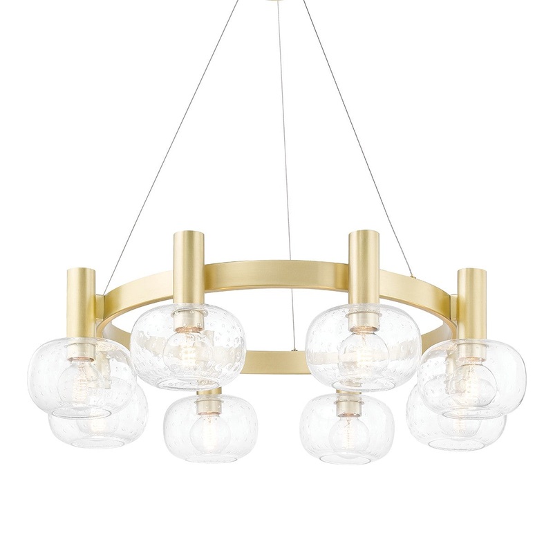Mitzi H403808-AGB Harlow Eight Light Chandelier, Aged Brass