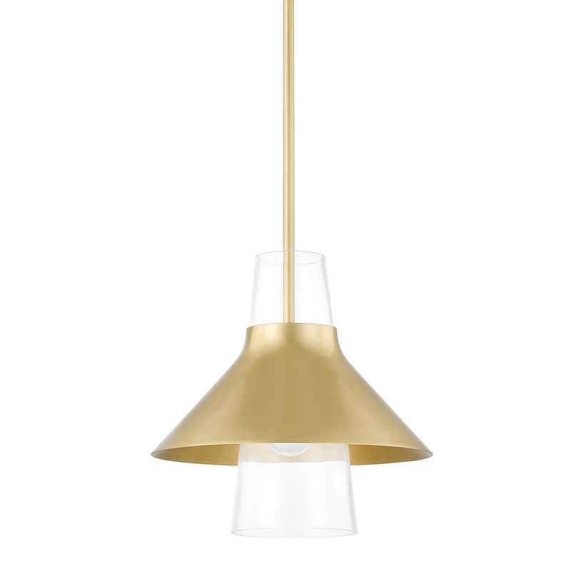 Mitzi H404701S-AGB Jessy One Light Pendant, Aged Brass