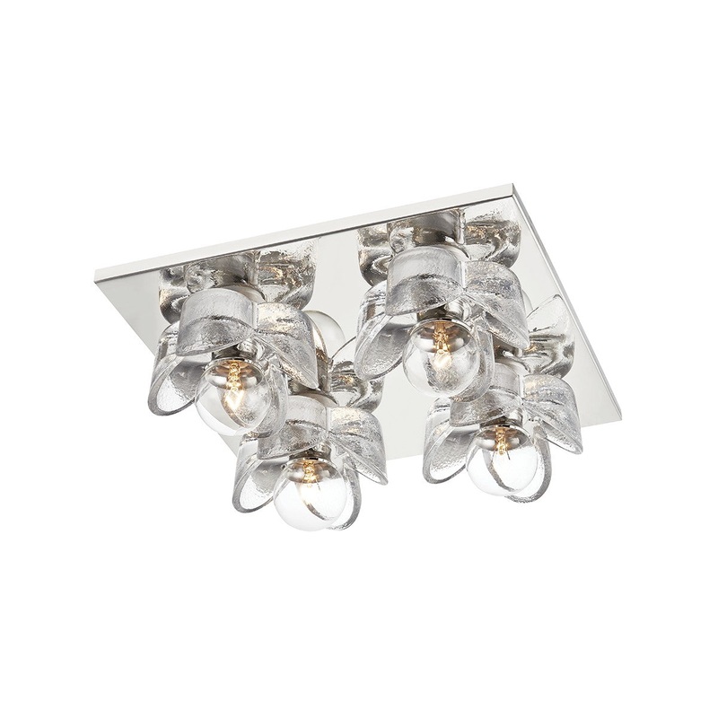 Mitzi H410504-PN Shea Four Light Flush Mount, Polished Nickel