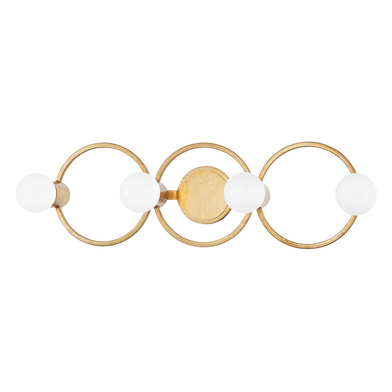 Mitzi H413304-GL Hope Four Light Bath Bracket, Gold Leaf