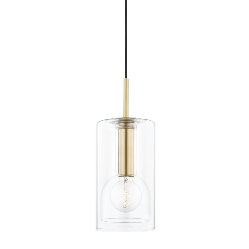 Mitzi H415701A-AGB Belinda One Light Pendant, Aged Brass