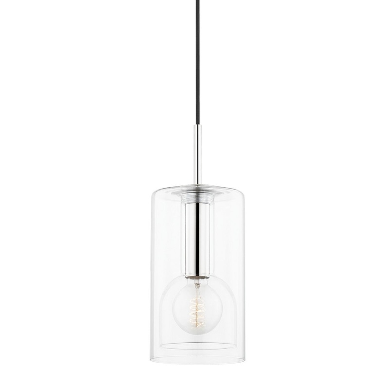 Mitzi H415701A-PN Belinda One Light Pendant, Polished Nickel