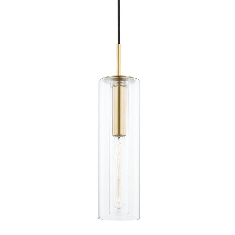 Mitzi H415701B-AGB Belinda One Light Pendant, Aged Brass