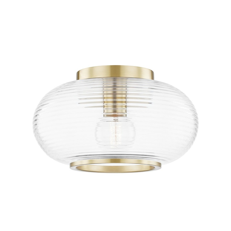 Mitzi H418501-AGB Maggie One Light Flush Mount, Aged Brass