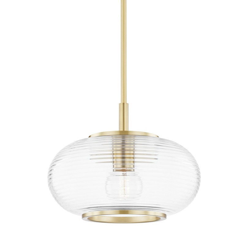Mitzi H418701-AGB Maggie One Light Pendant, Aged Brass