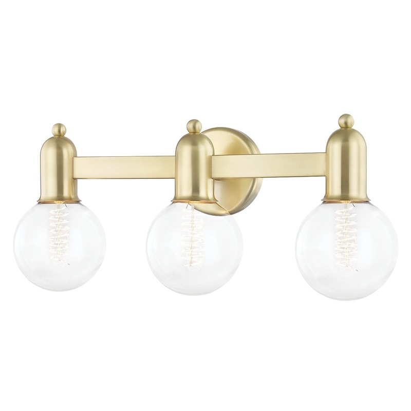 Mitzi H419303-AGB Bryce Three Light Bath Bracket, Aged Brass