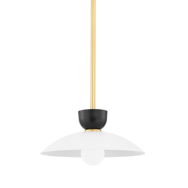 Mitzi H481701S-AGB Whitley One Light Pendant, Aged Brass