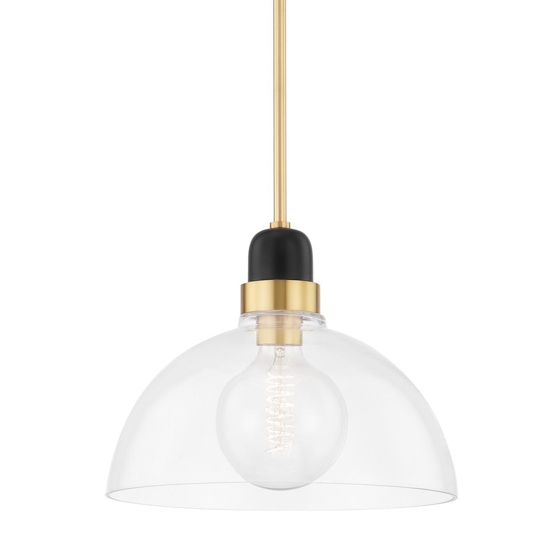 Mitzi H482701L-AGB Camile One Light Pendant, Aged Brass