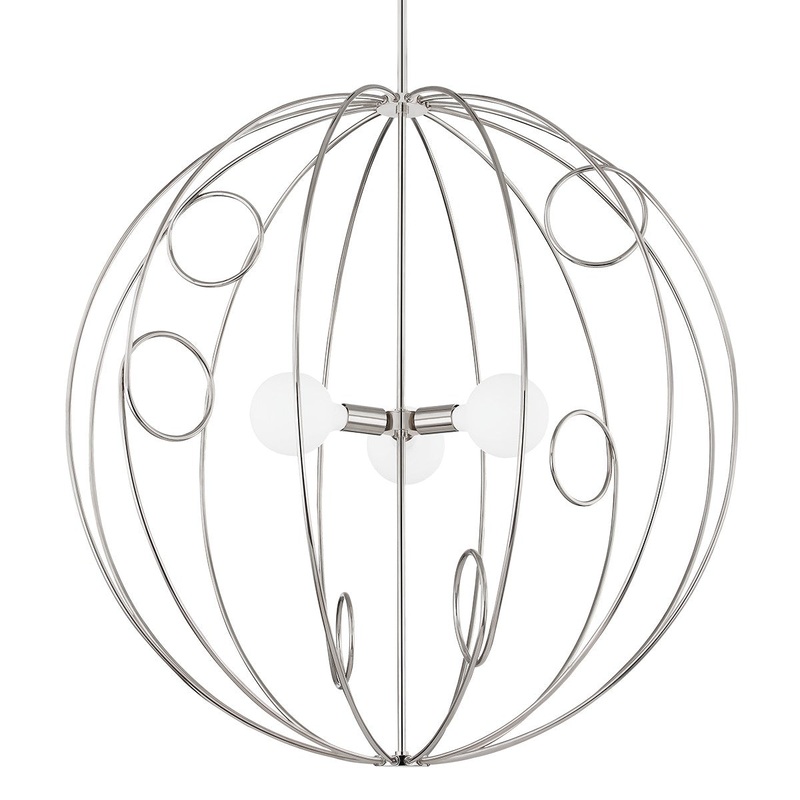 Mitzi H485701L-PN Alanis Three Light Pendant, Polished Nickel