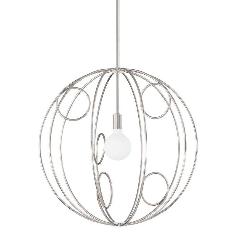 Mitzi H485701M-PN Alanis One Light Pendant, Polished Nickel